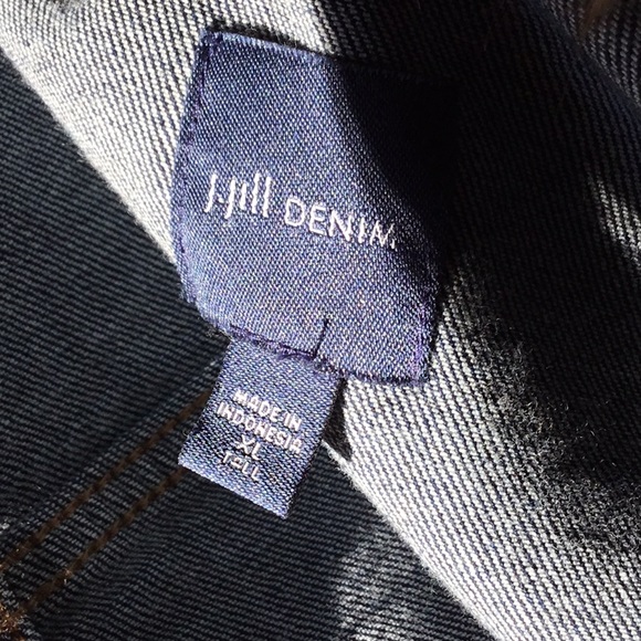 J Jill Detachable Fur Collar Denim Jacket - Picture 8 of 9